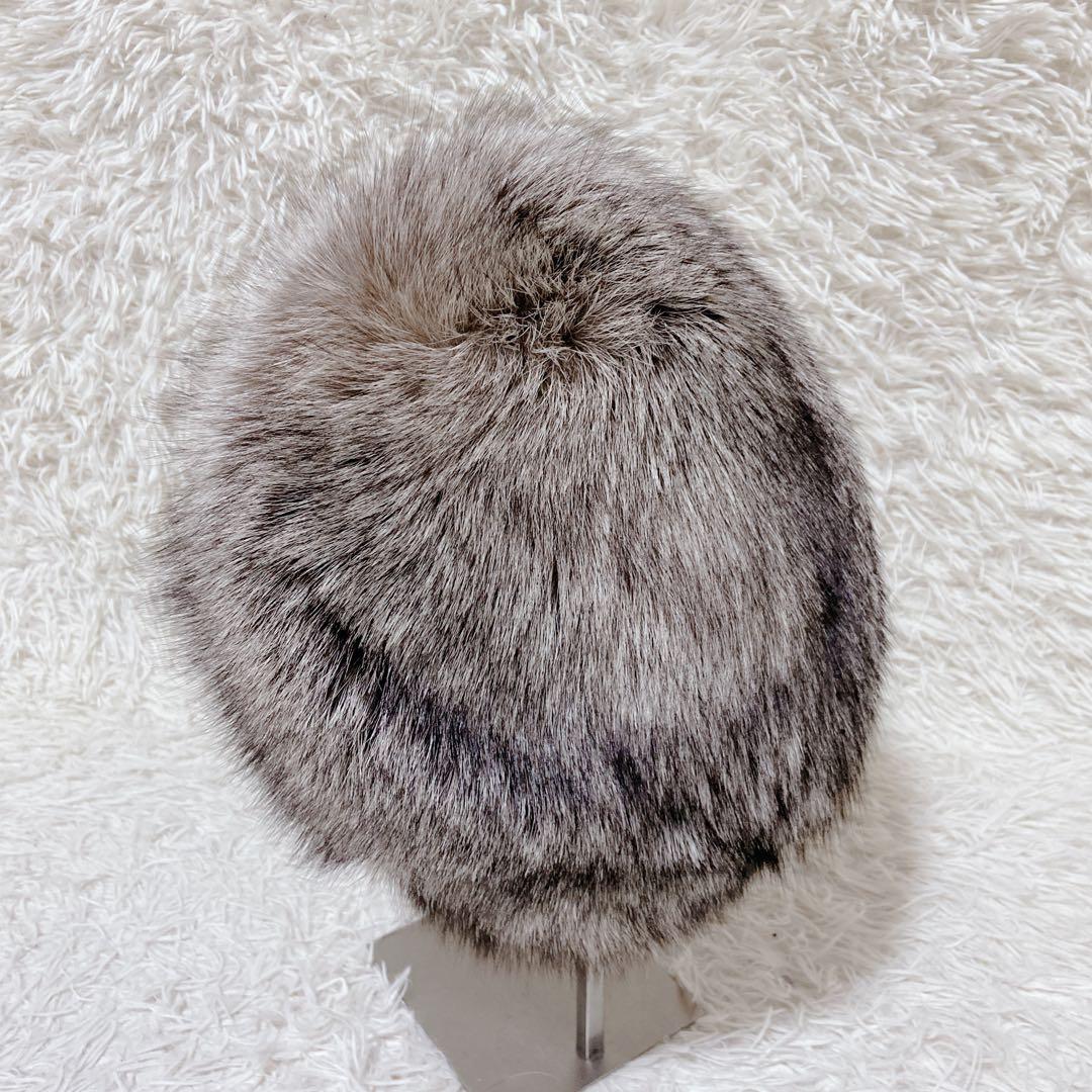 【新品未使用タグ付き】ブルーフロストフォックスファー　ハット　帽子　ロシアン帽