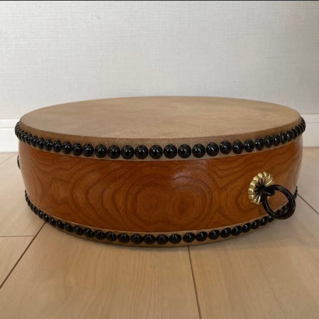 和太鼓 平太鼓 33cm 1尺1寸　和楽器 上鳴 日本製　くりぬき　本革