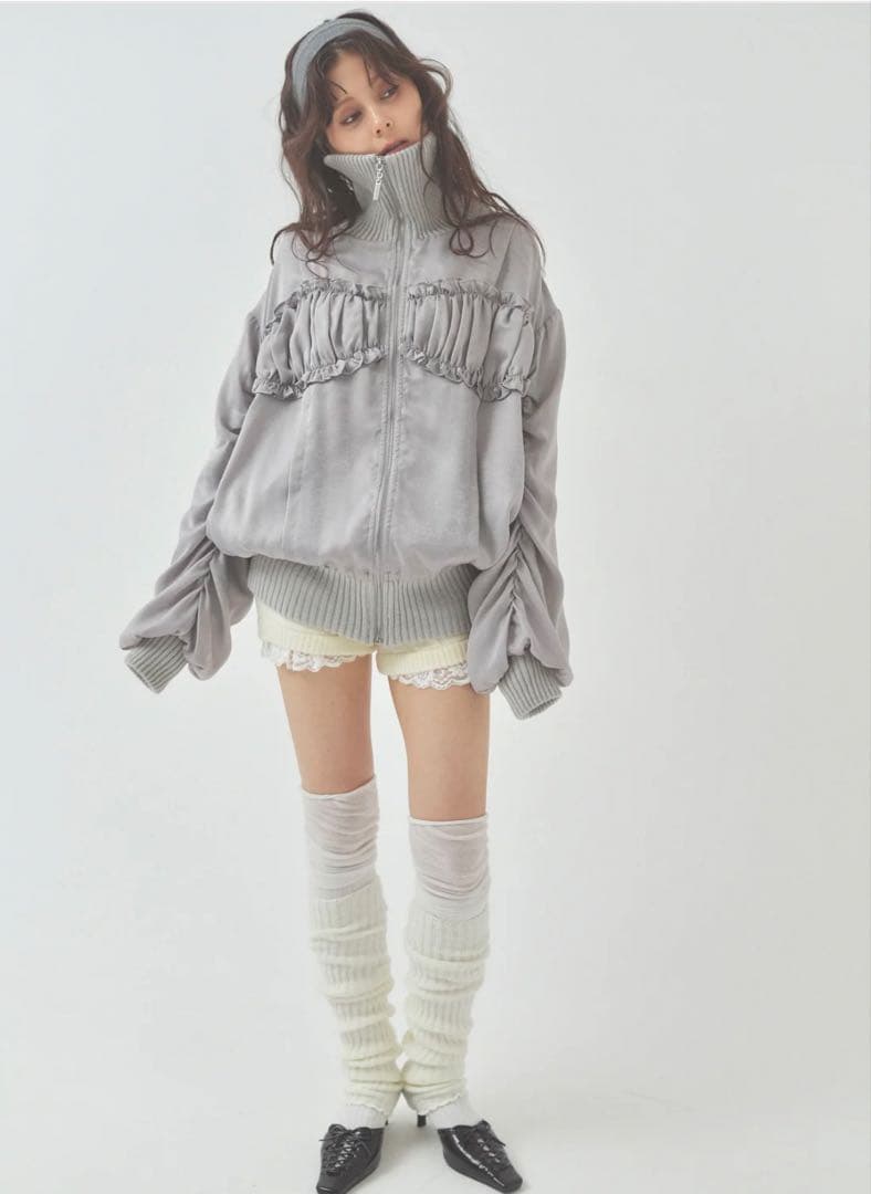 pellicule♡ribbon gather lib blouson