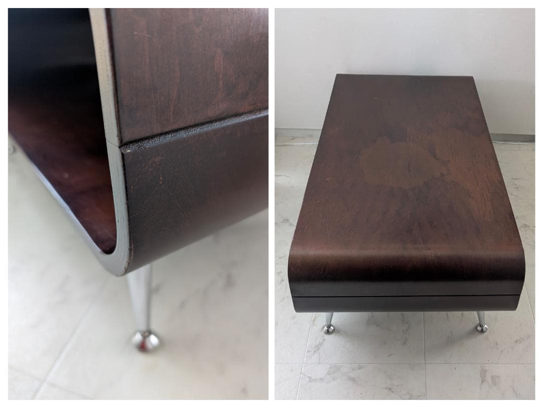 ミッドセンチュリー モダン 曲木 オープンシェルフ テーブル スペースエイジ