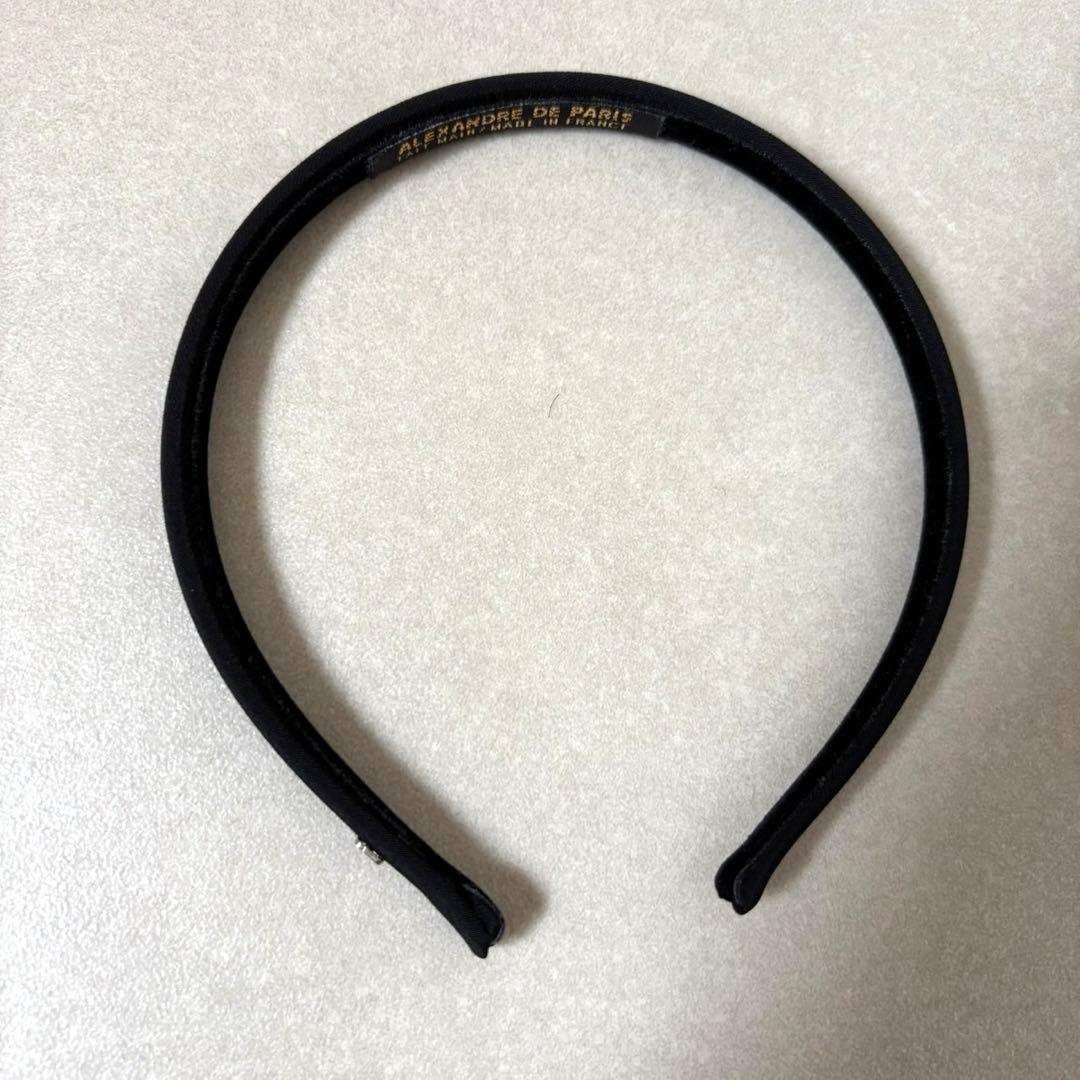 【美品】アレクサンドルドゥパリ カチューシャ　ベロア 黒 ブラック