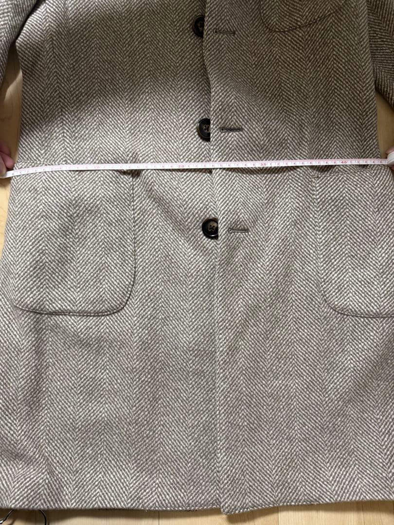 ヘリンボーン柄 ベージュ ロングコート