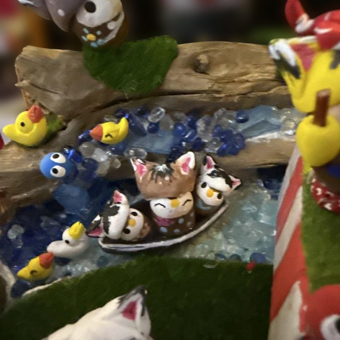 どんぐりアート♡2025年度夏　猫帽子　花火BIGオブジェ♡