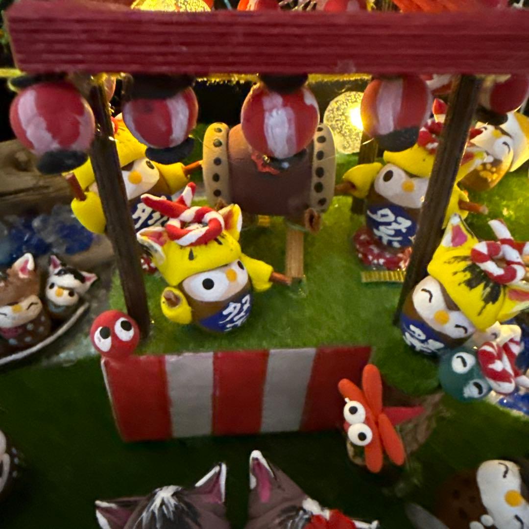 どんぐりアート♡2025年度夏　猫帽子　花火BIGオブジェ♡