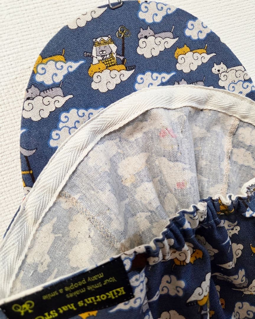 ★サイクルキャップ★【No.94】筋斗雲にゃんこ猫遊記(ブルー)