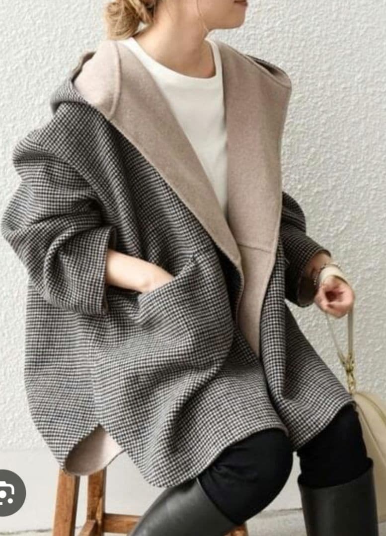 SHIPS any リバー フード ミディコート