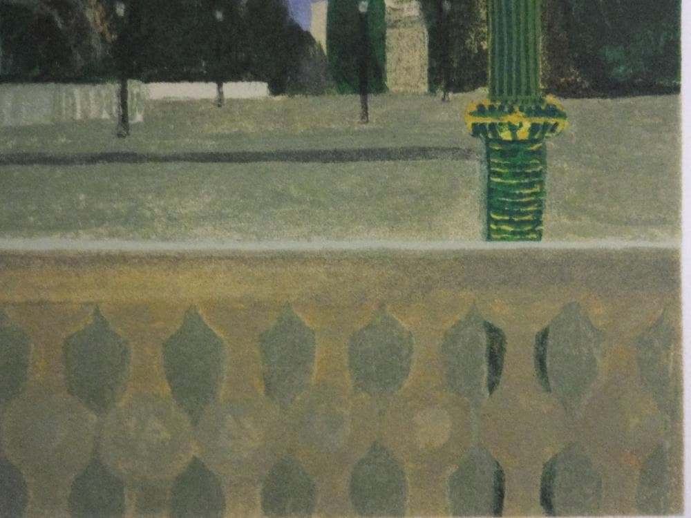 小杉小二郎　直筆サイン『巴里 コンコルド広場』リトグラフ 1996年 0720J