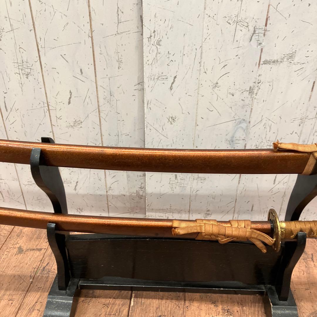 日本刀 模造品２本 模造刀 刀 武士 江戸 侍 台付 剣 希少 模擬刀 刀置き