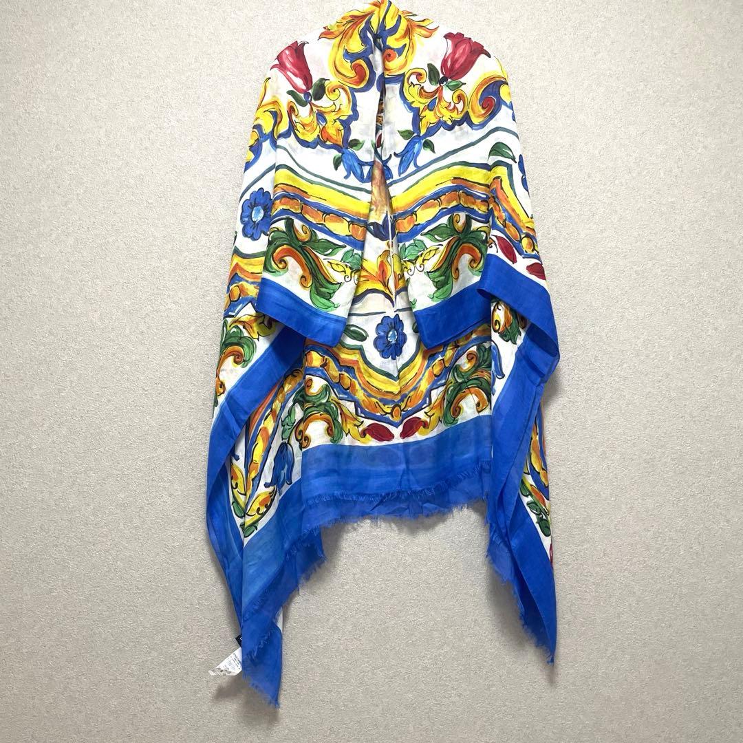 極美品■DOLCE & GABBANA ドル チェ&ガッバーナ　マヨリカ柄 大判