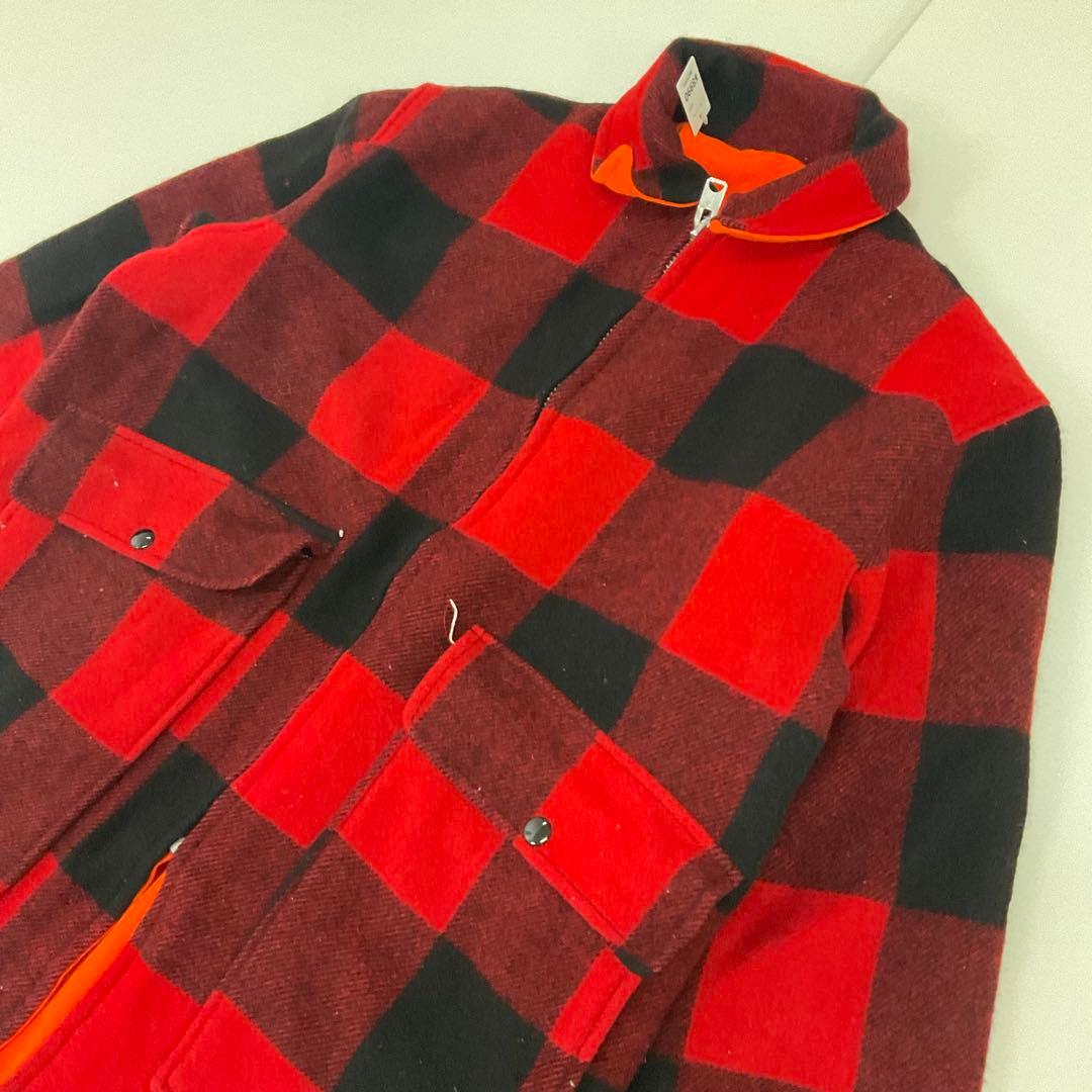 WOOLRICH 70〜80s バッファローチェックジャケット オレンジ US