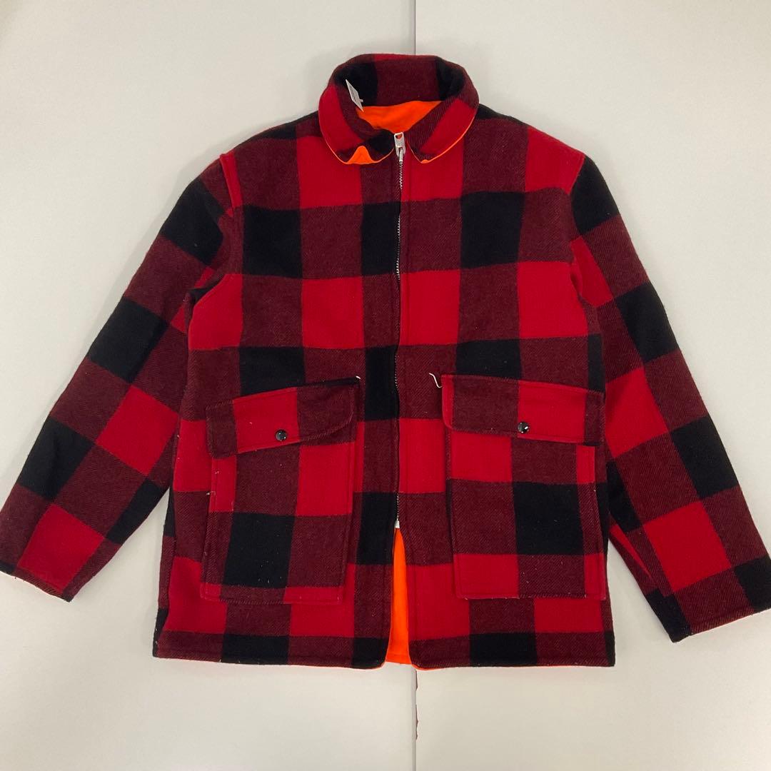 WOOLRICH 70〜80s バッファローチェックジャケット オレンジ US
