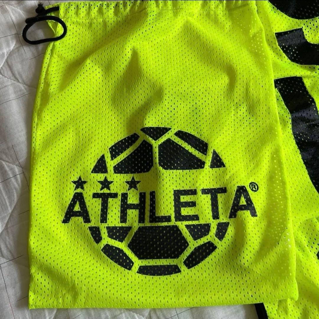 ATHLETA ビブス 10枚セット 蛍光イエロー 巾着付き