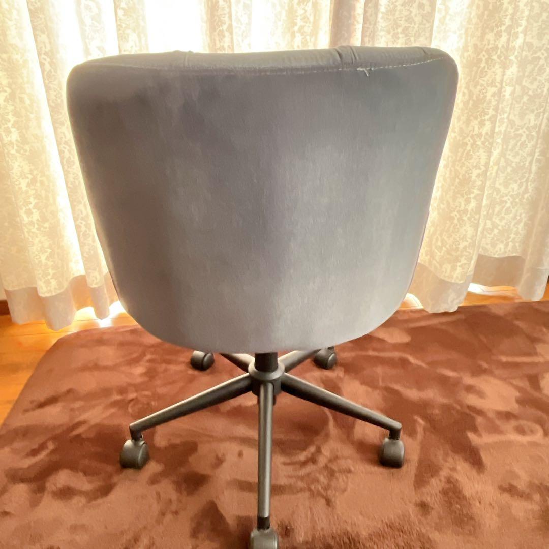 金田一様リクエスト品】ヤマソロ ベロア オフィスチェア デスクチェア ネージュ