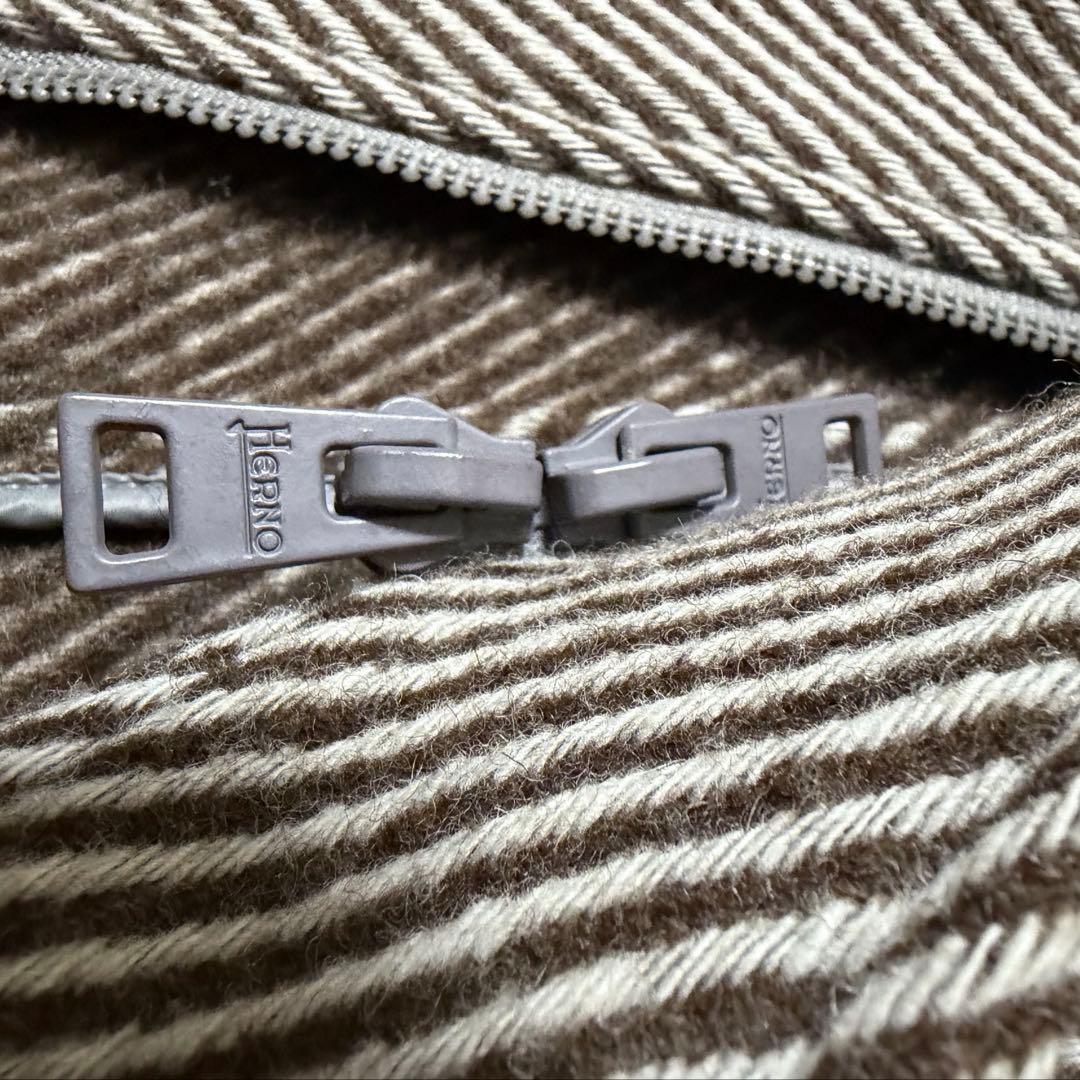 HERNO ヘルノ ストライプ ダッフルコート ブラウン ダッフル 46