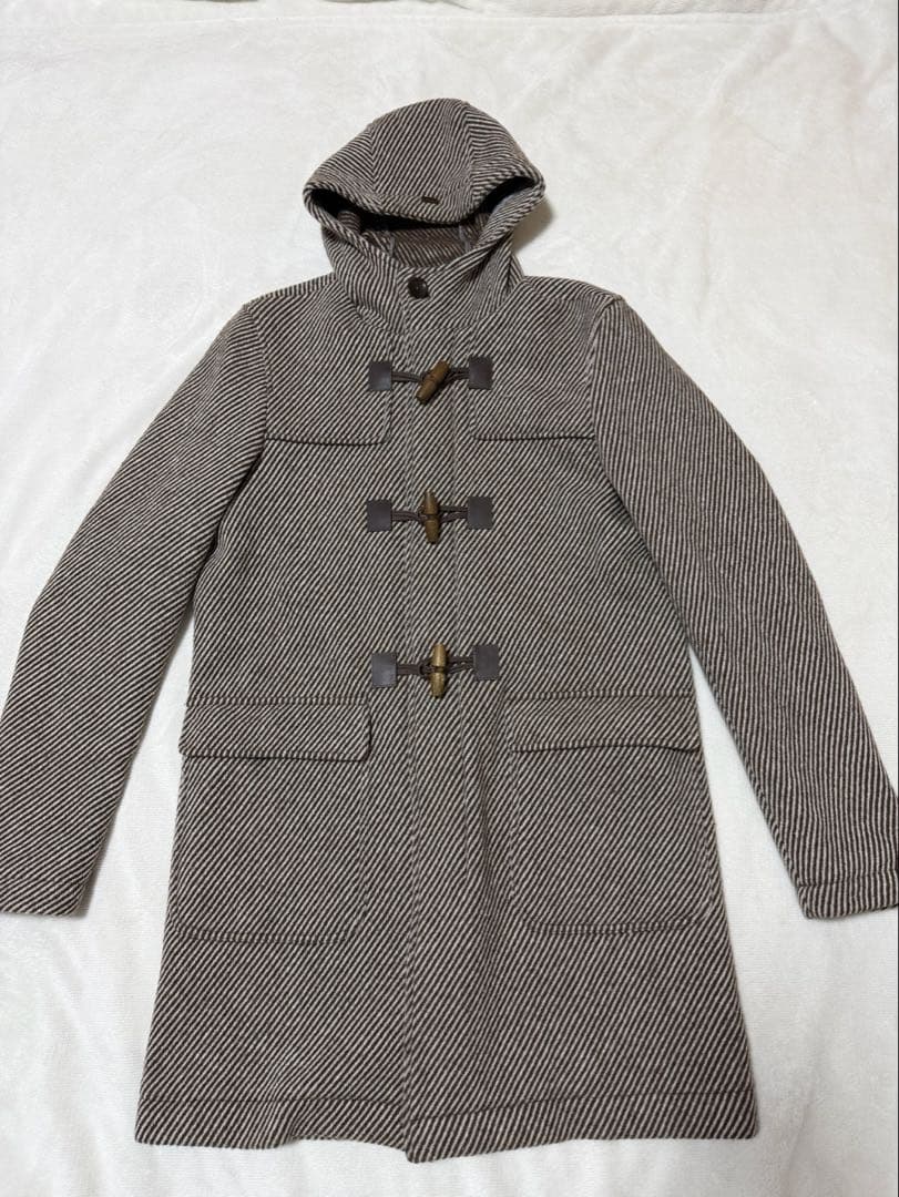 HERNO ヘルノ ストライプ ダッフルコート ブラウン ダッフル 46
