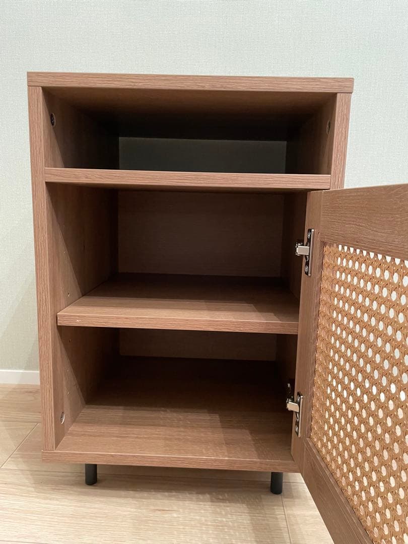 【廃盤】LOWYA ラタン調サイドテーブル サイドチェスト