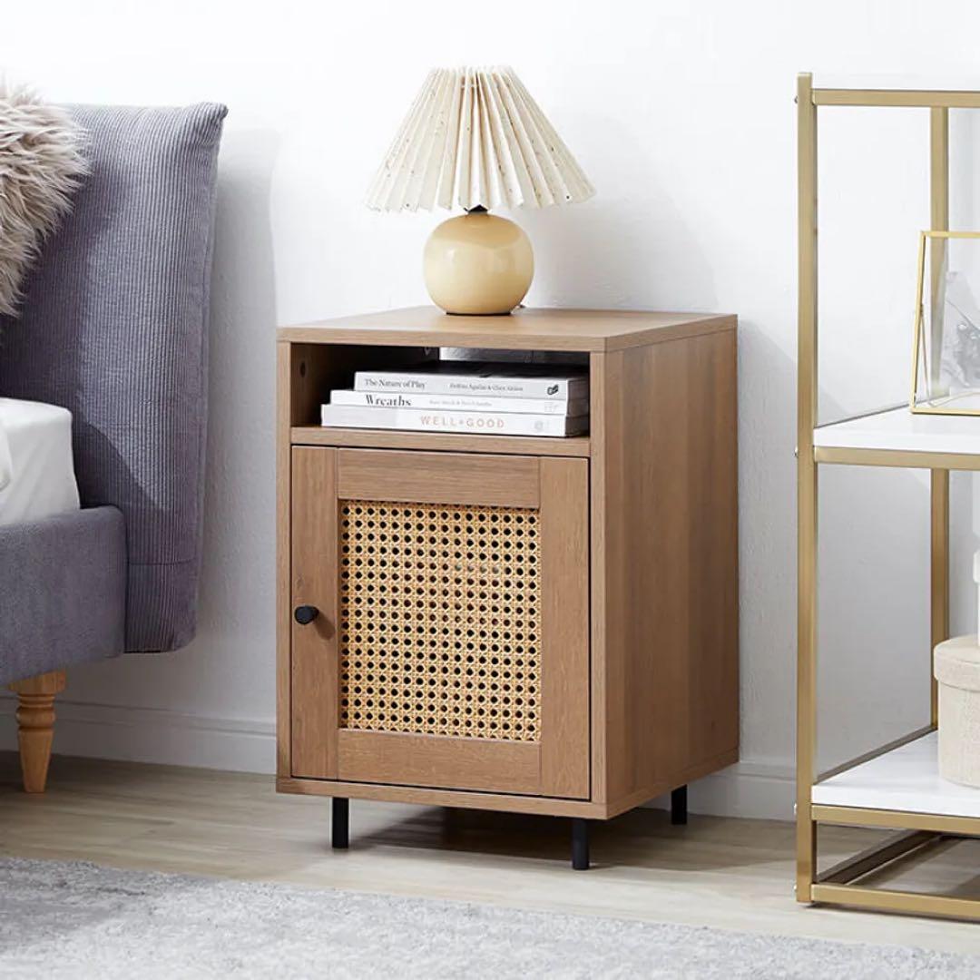 【廃盤】LOWYA ラタン調サイドテーブル サイドチェスト