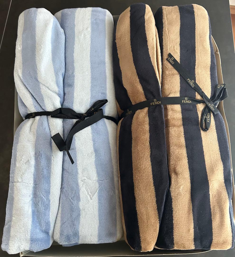 FENDI フェンディ 綿毛布 2枚セット 日本製 未使用保管品