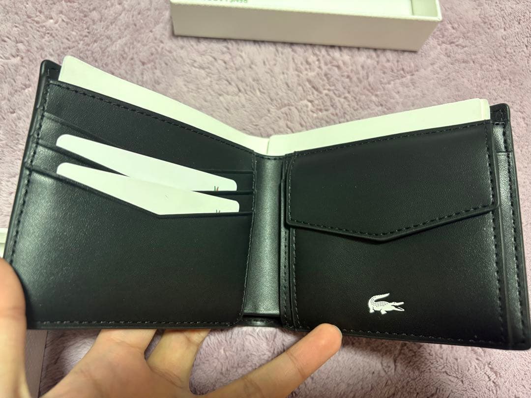 LACOSTE 二つ折り財布 ブラック NH50530
