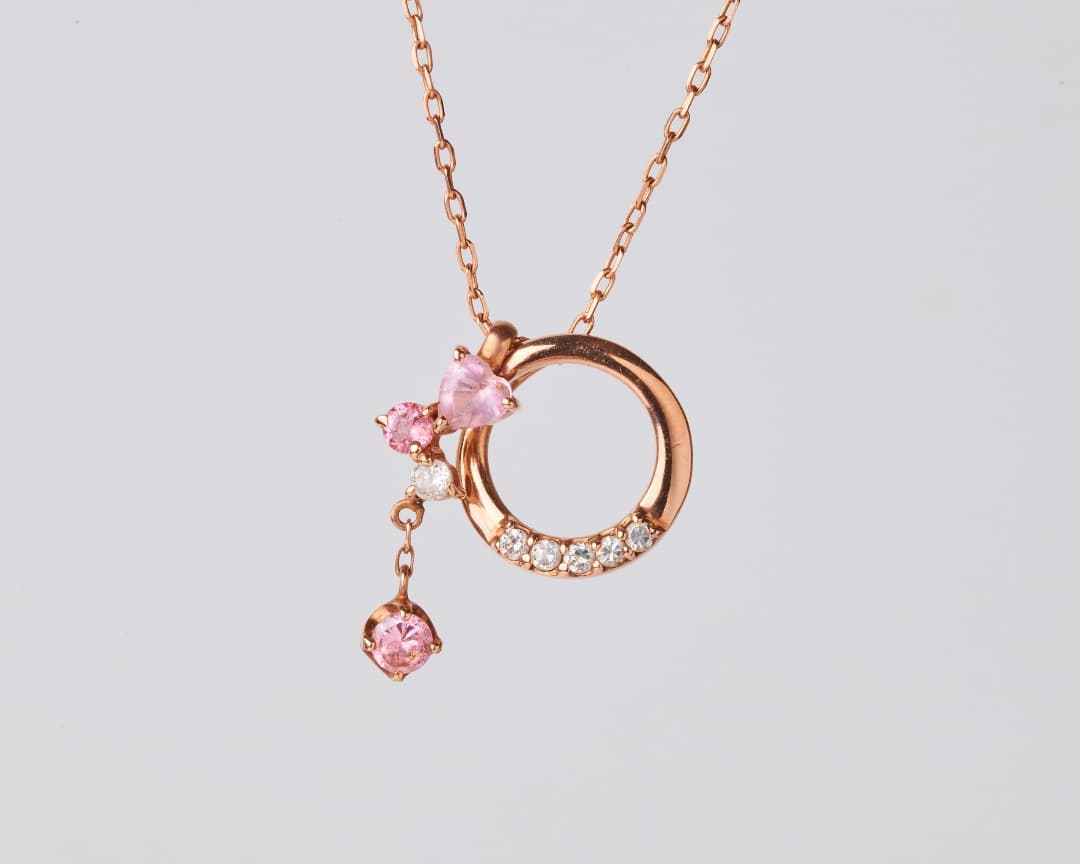 クレージュ ネックレス K10 ピンクストーン