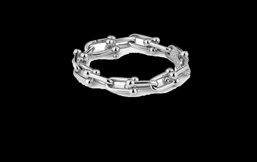 高級感あふれる シルバー チェーンネックレス CZダイヤ装飾　石あり