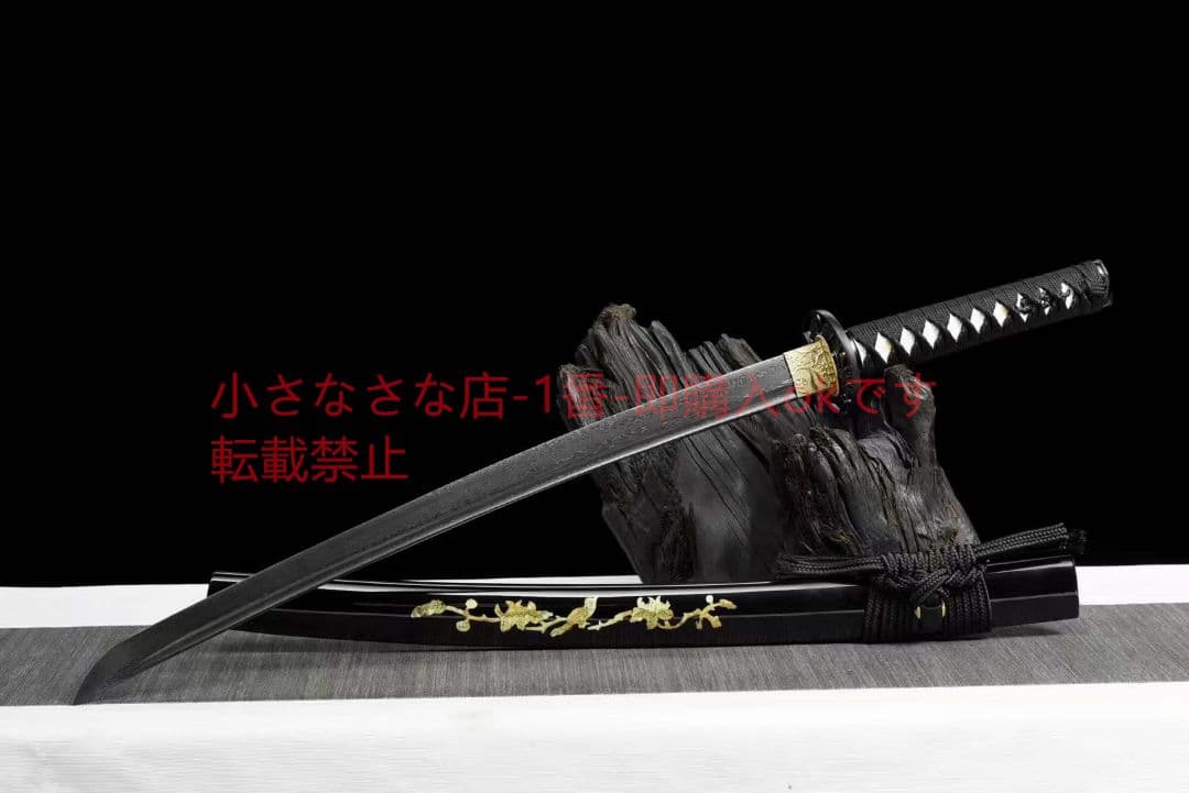 20寸髪黒模様鋼武士刀【梅】 武具　刀装具　日本刀　模造刀 居合刀 肋差