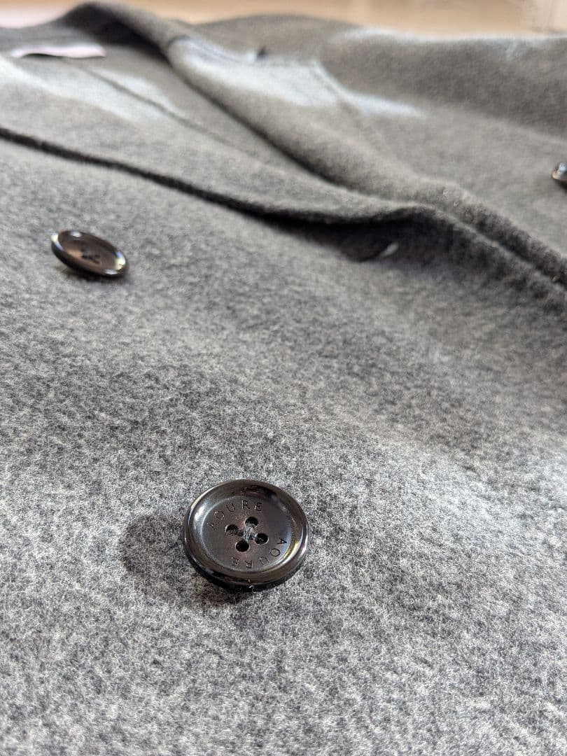 【美品】AOURE ウールリバーダブルブレストコート【手入れ〇】