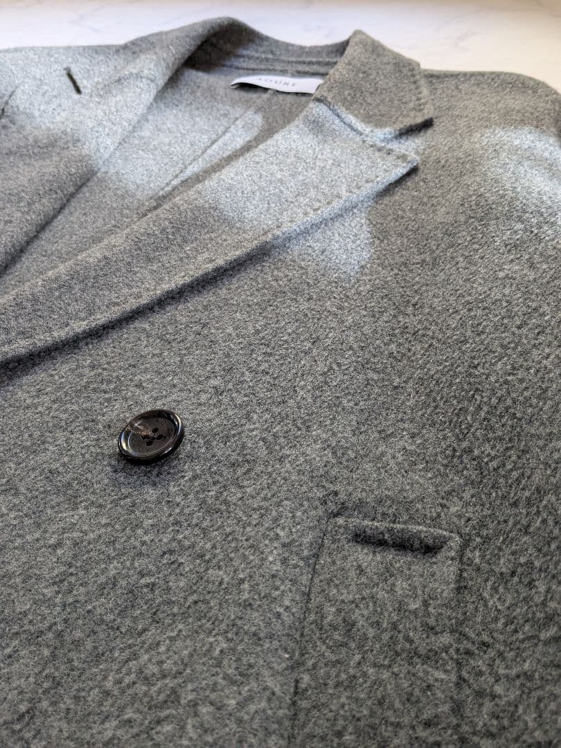 【美品】AOURE ウールリバーダブルブレストコート【手入れ〇】