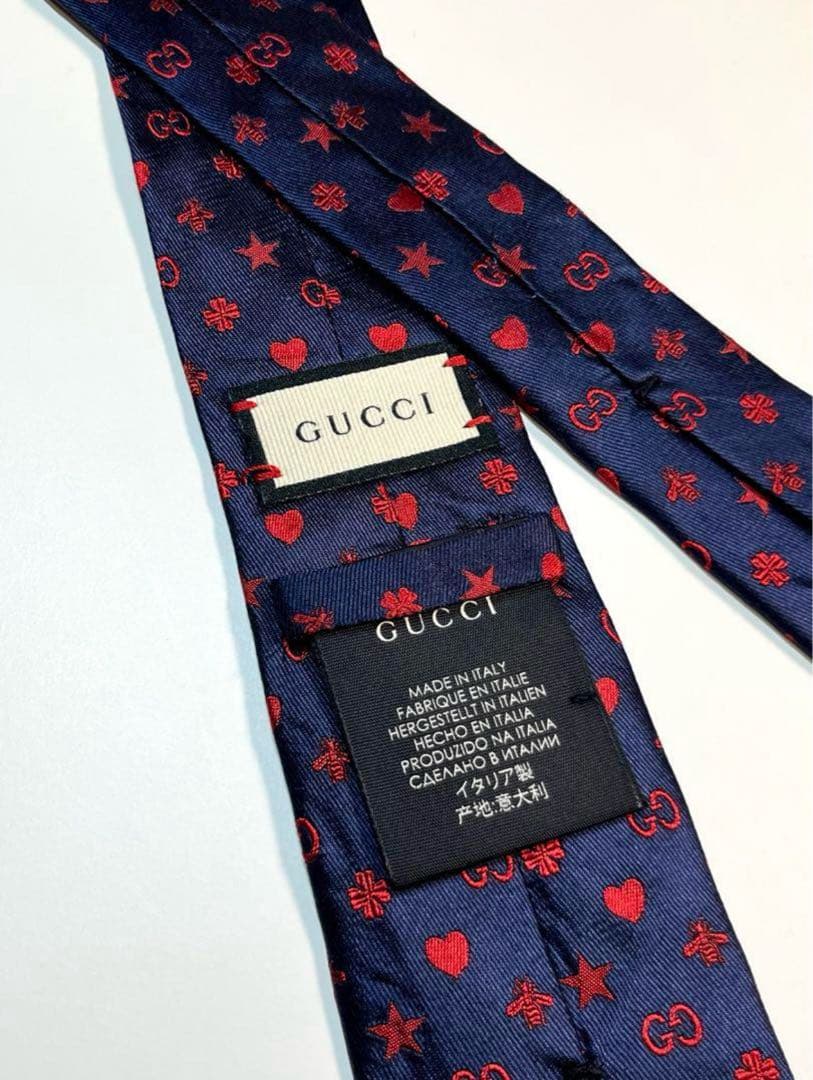 ✨良品✨GUCCI グッチ ネクタイ GG柄 星 ハート　蜂　クローバー