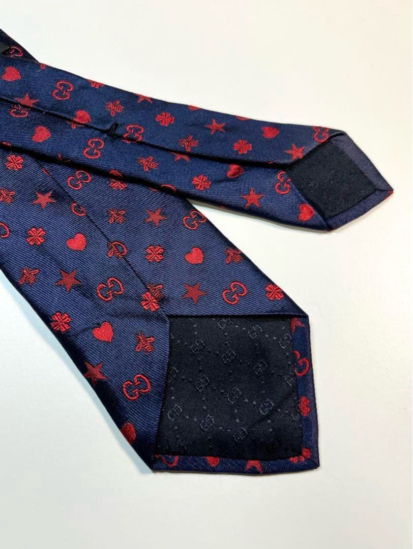 ✨良品✨GUCCI グッチ ネクタイ GG柄 星 ハート　蜂　クローバー