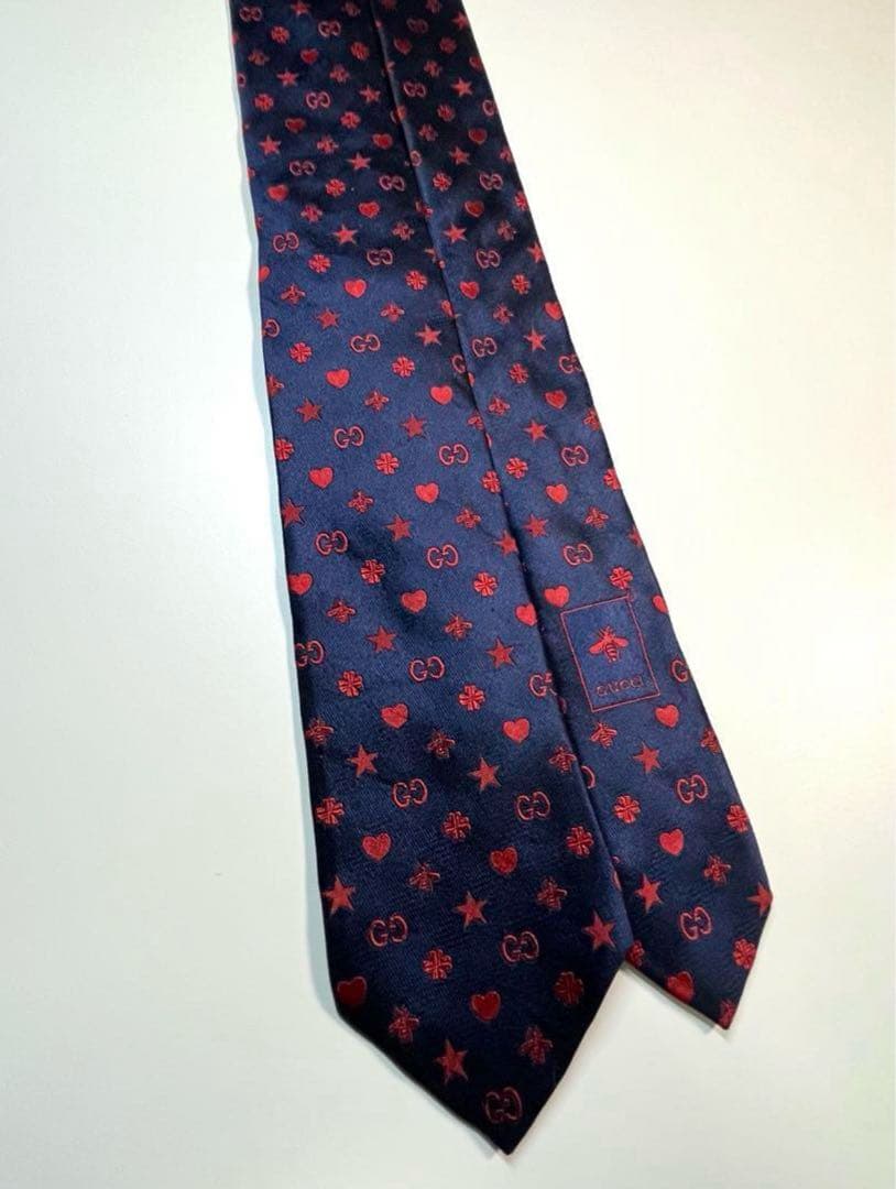✨良品✨GUCCI グッチ ネクタイ GG柄 星 ハート　蜂　クローバー