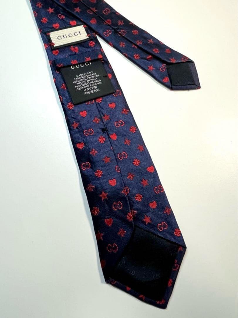 ✨良品✨GUCCI グッチ ネクタイ GG柄 星 ハート　蜂　クローバー