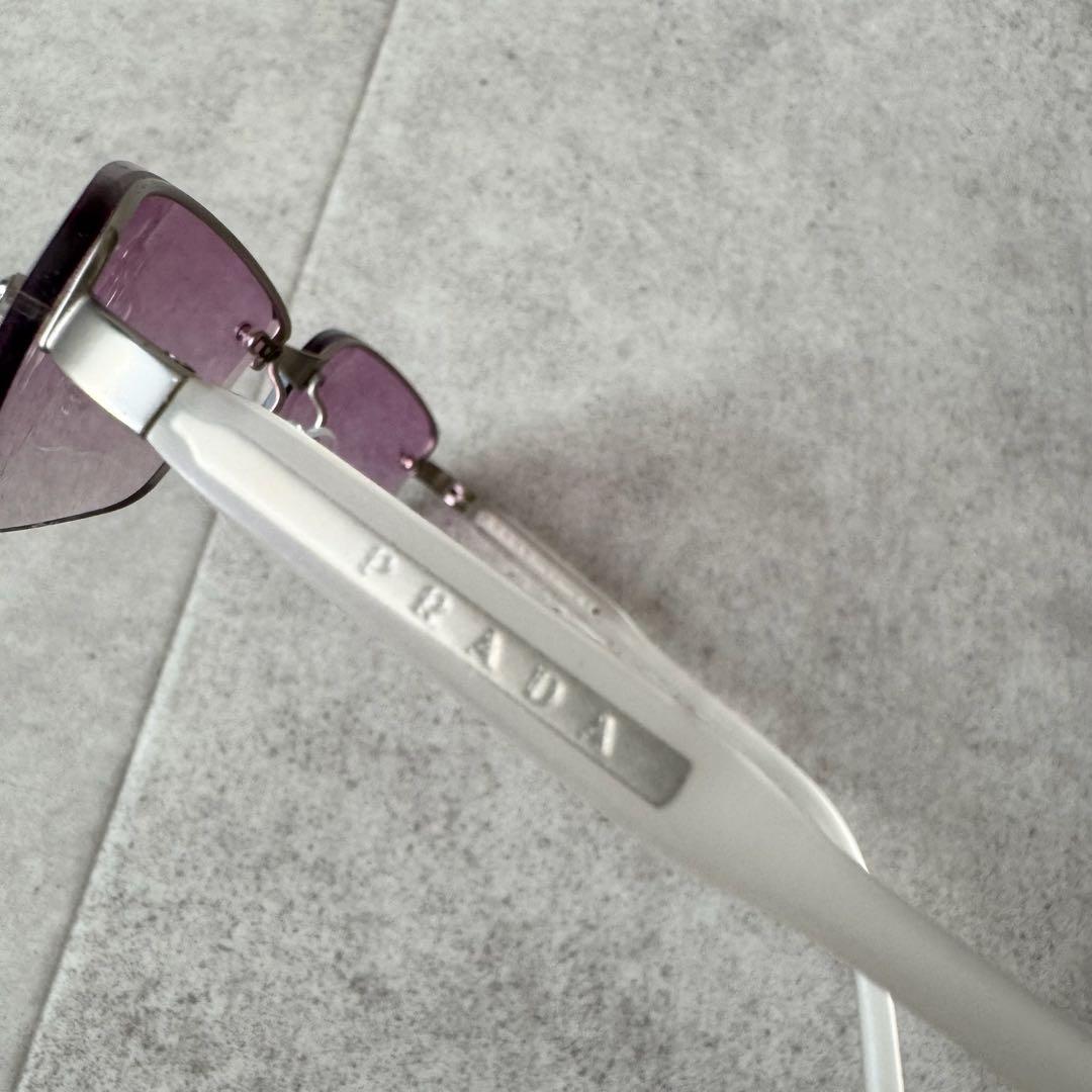 プラダスポーツ サングラス　ハーフリム パープル　シルバー vintage