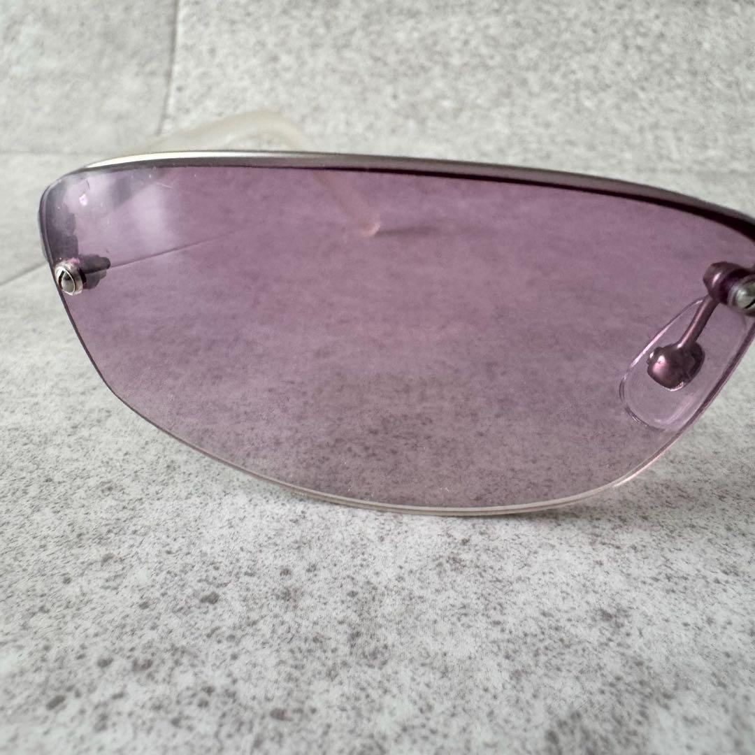 プラダスポーツ サングラス　ハーフリム パープル　シルバー vintage