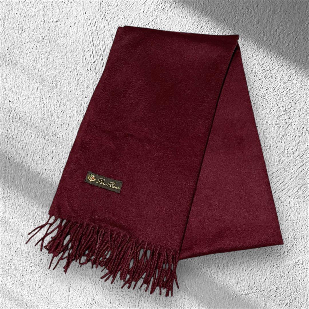 Lolo Piana ロロピアーナ カシミヤ100% マフラー ボルドー系