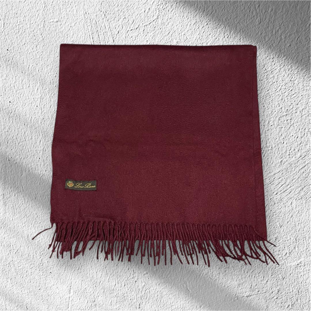 Lolo Piana ロロピアーナ カシミヤ100% マフラー ボルドー系