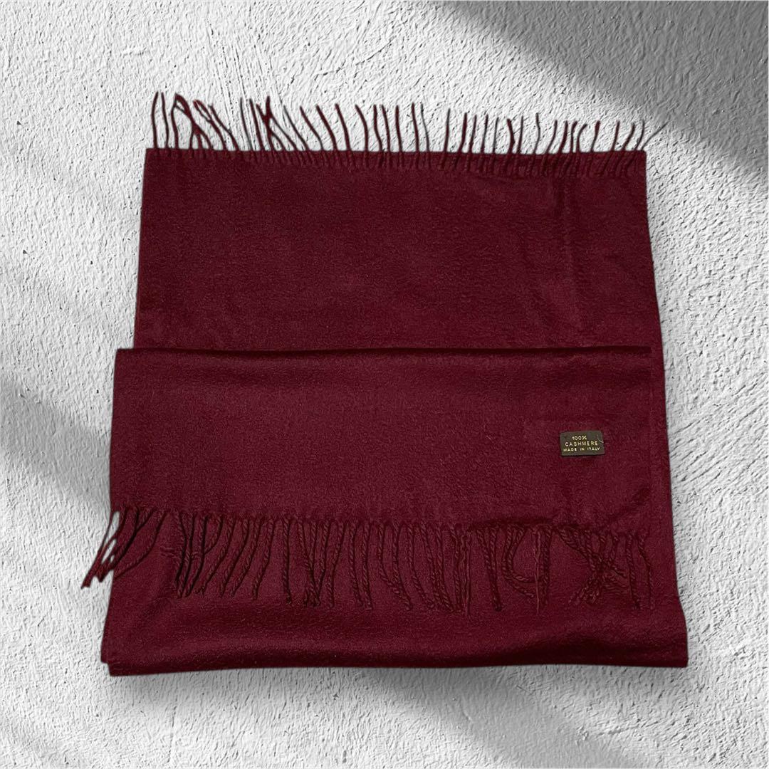 Lolo Piana ロロピアーナ カシミヤ100% マフラー ボルドー系