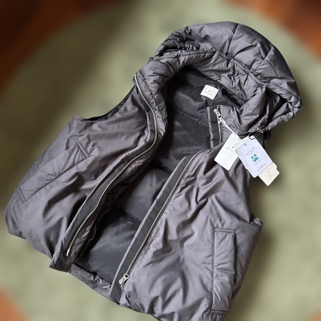 green label relaxing レディース　フード付ダウンベスト　黒