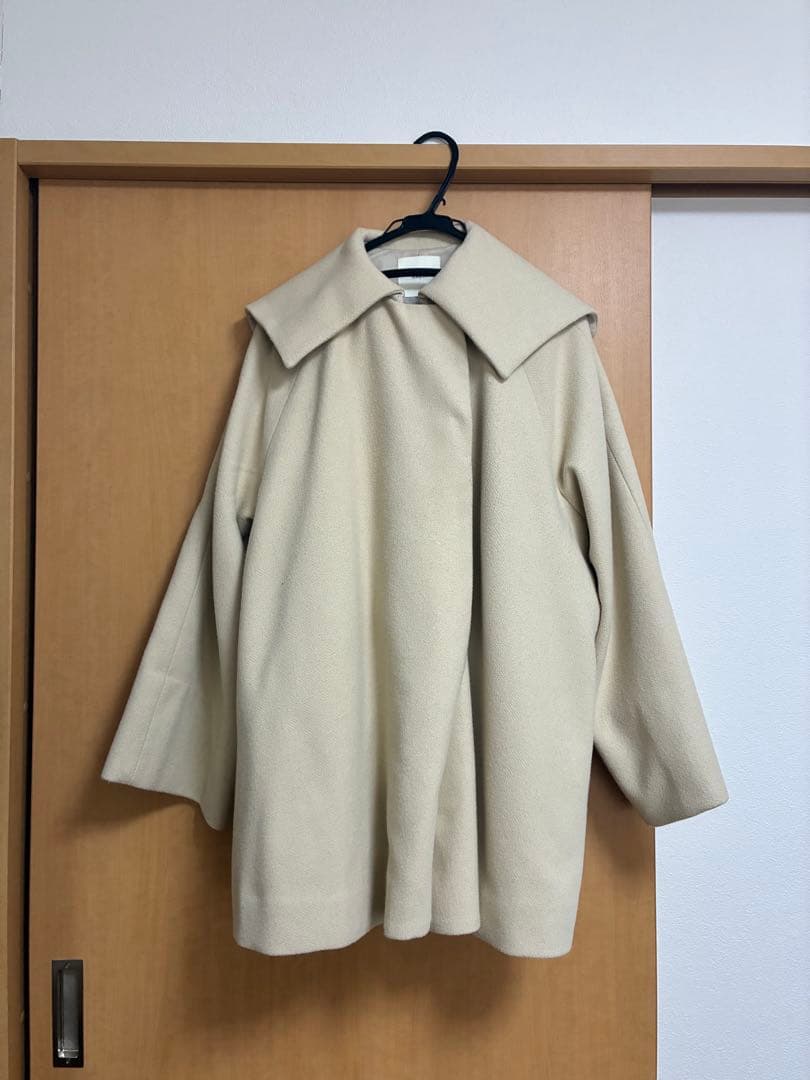 ジャケット・アウター eaphi big collar middle coat beige