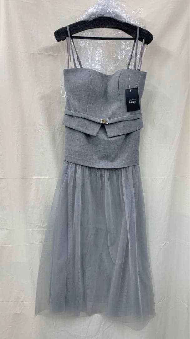 Mグレー GL3489ローブドフルールグロッシーブリエ　ロング　キャバドレス