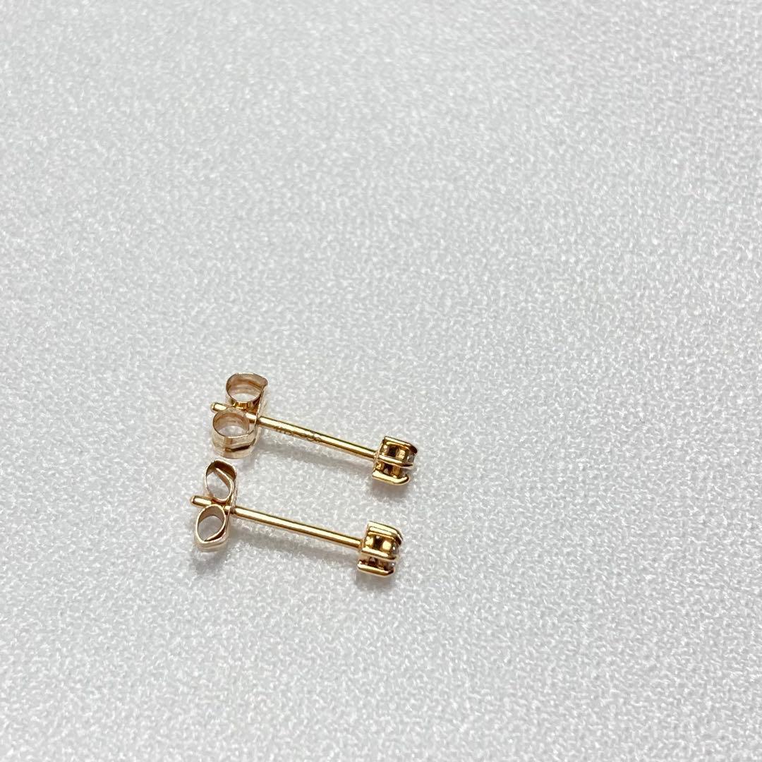COCOSHNIK K10YG ダイヤモンド6本爪ピアス｜※キャッチ難あり