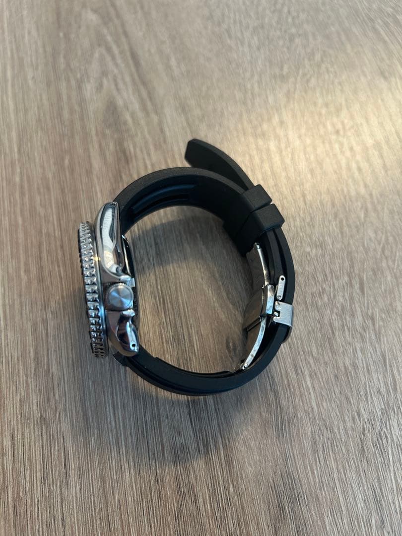 【値下げ】SEIKO ブラック ラバーベルト 時計