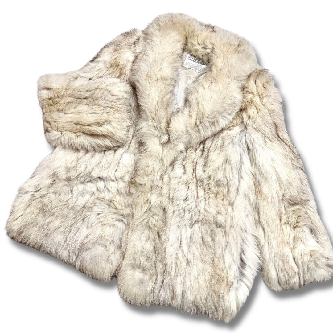 【美品/着丈80cm】エンバ ブルーフォックス リアルファーコート 本毛皮 狐
