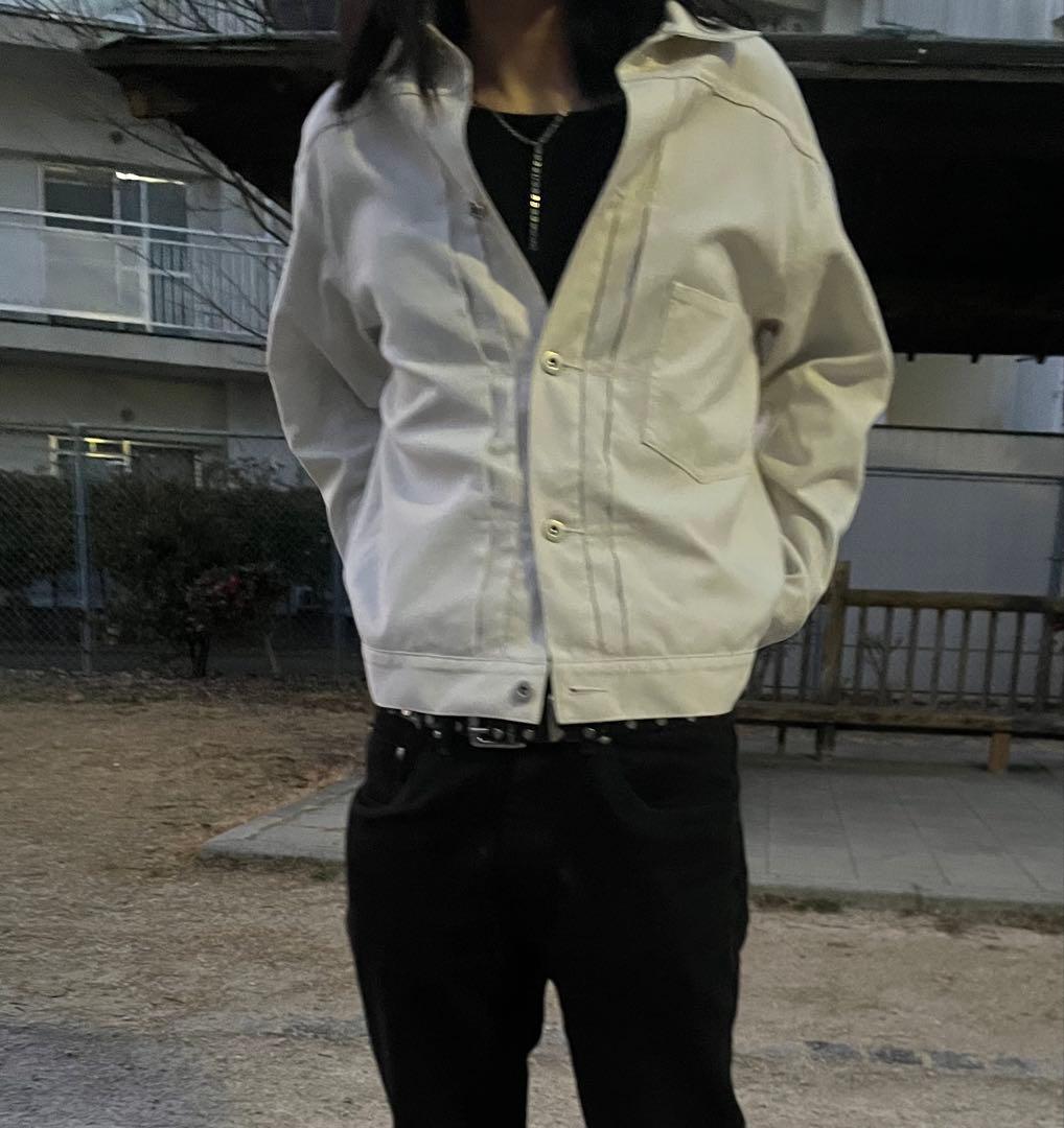 短丈白デニムジャケット　archive 00s ダークウェアopium y2k