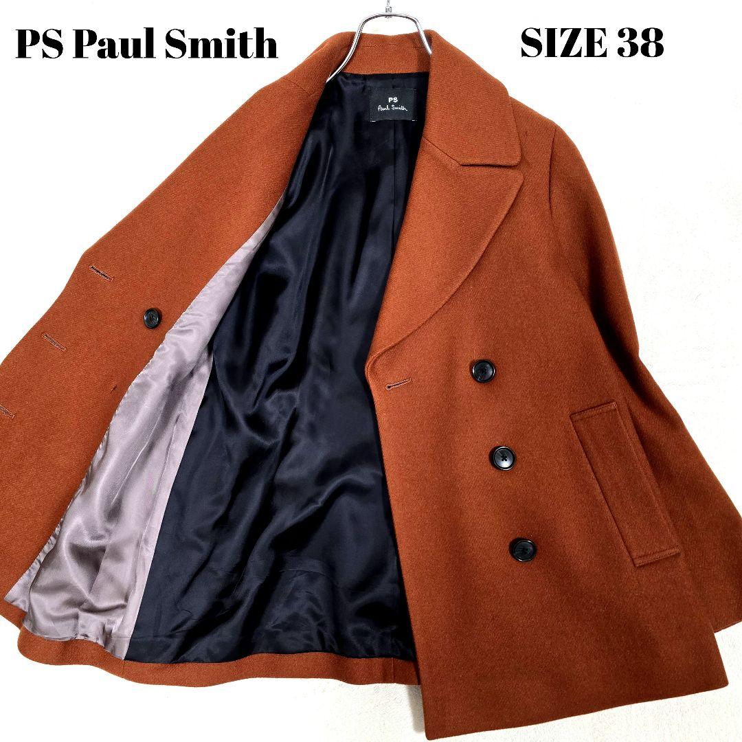 極美品 ピーエスポールスミス ピーコート ダブル ショート丈 テラコッタ 38