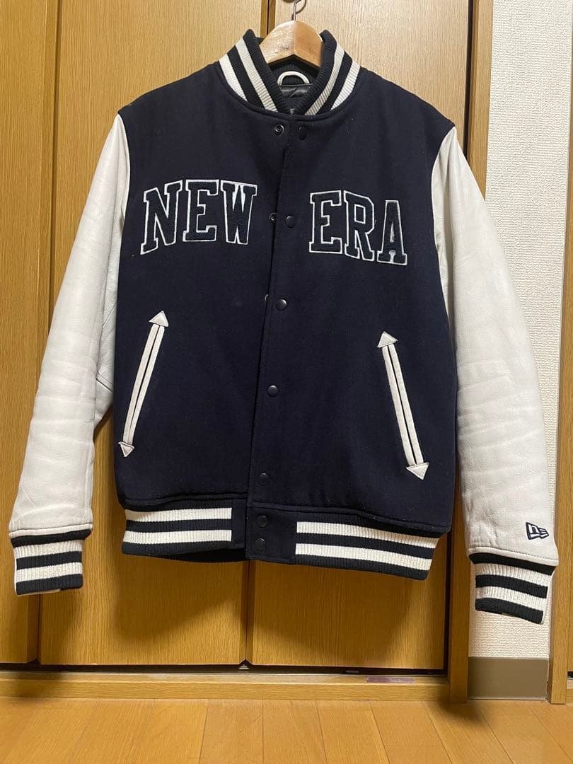 NEWERA スタジャン ネイビー/ホワイト Mサイズ
