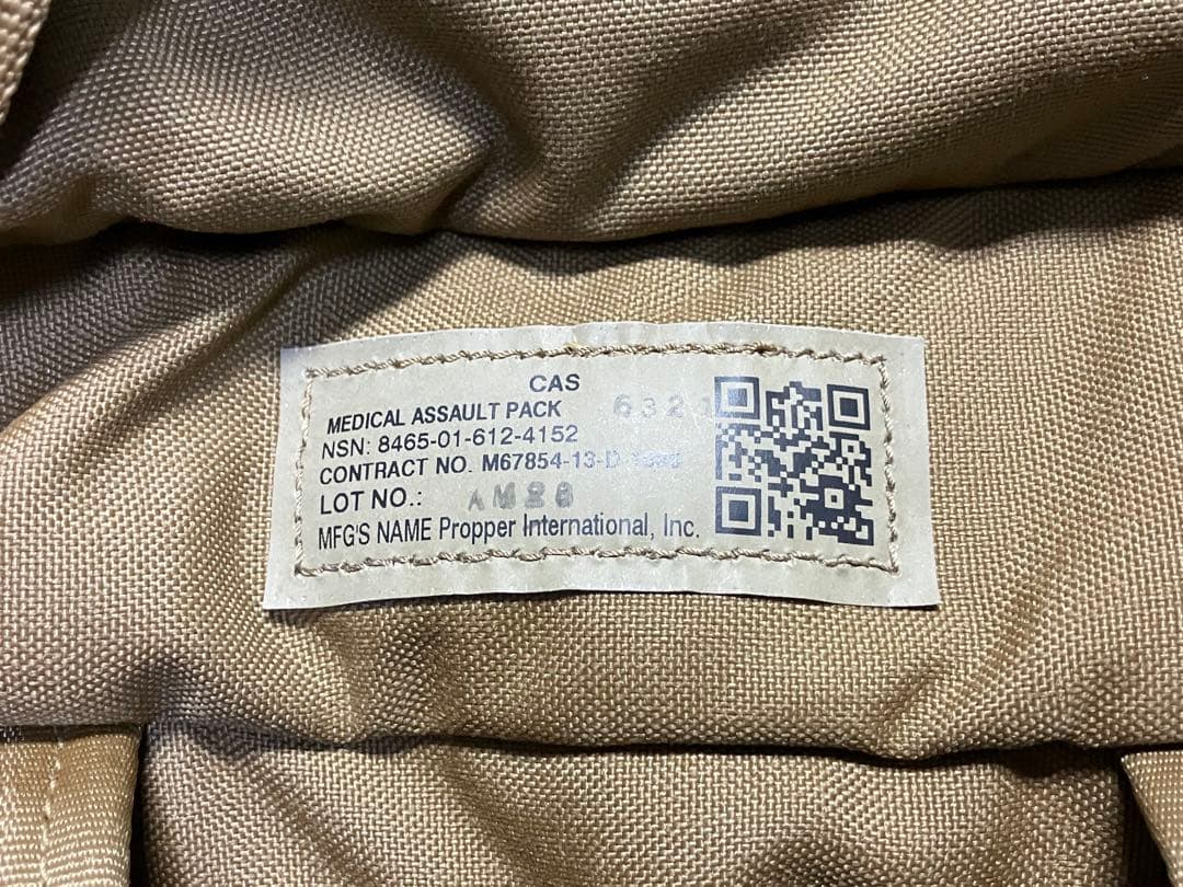 USN CAS MEDICAL ASSULT BAG バックパック 新品コヨーテ