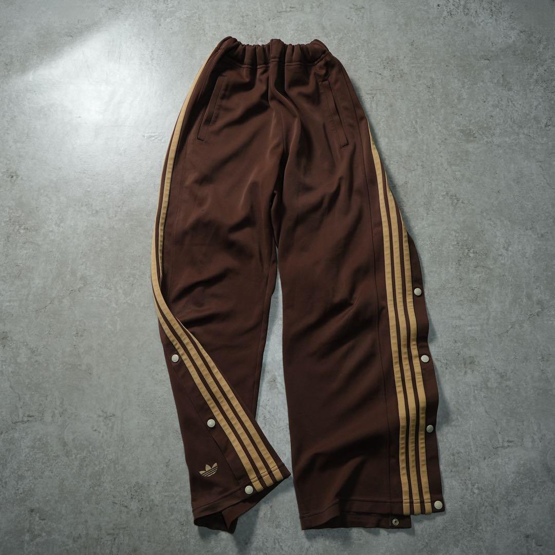 粗*ツ様 90s adidas ブラウンベージュ トラックパンツ トレフォイル