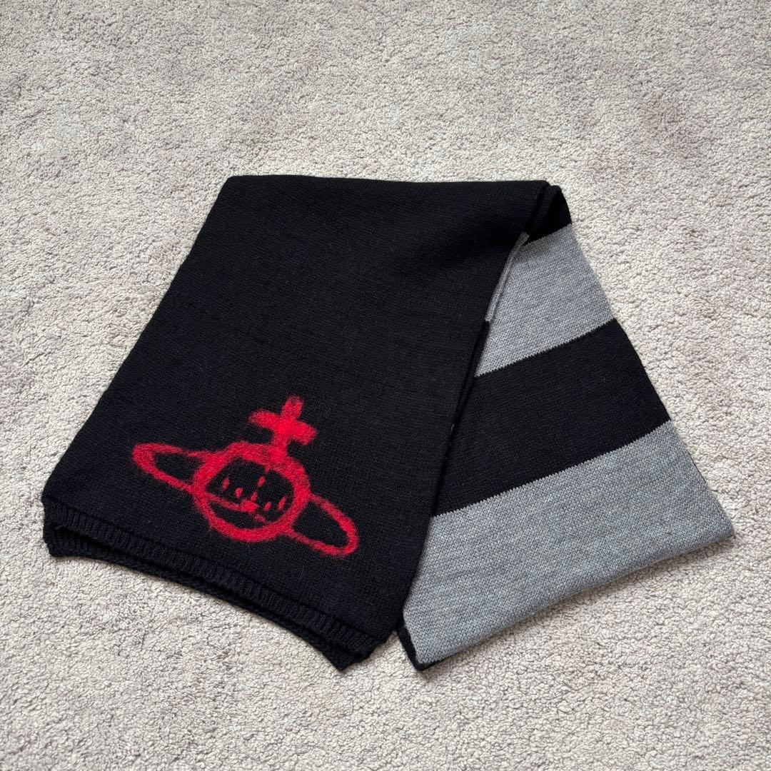 【美品】ヴィヴィアン　ウエストウッド　マフラー　リバーシブル　オーブ　スカル