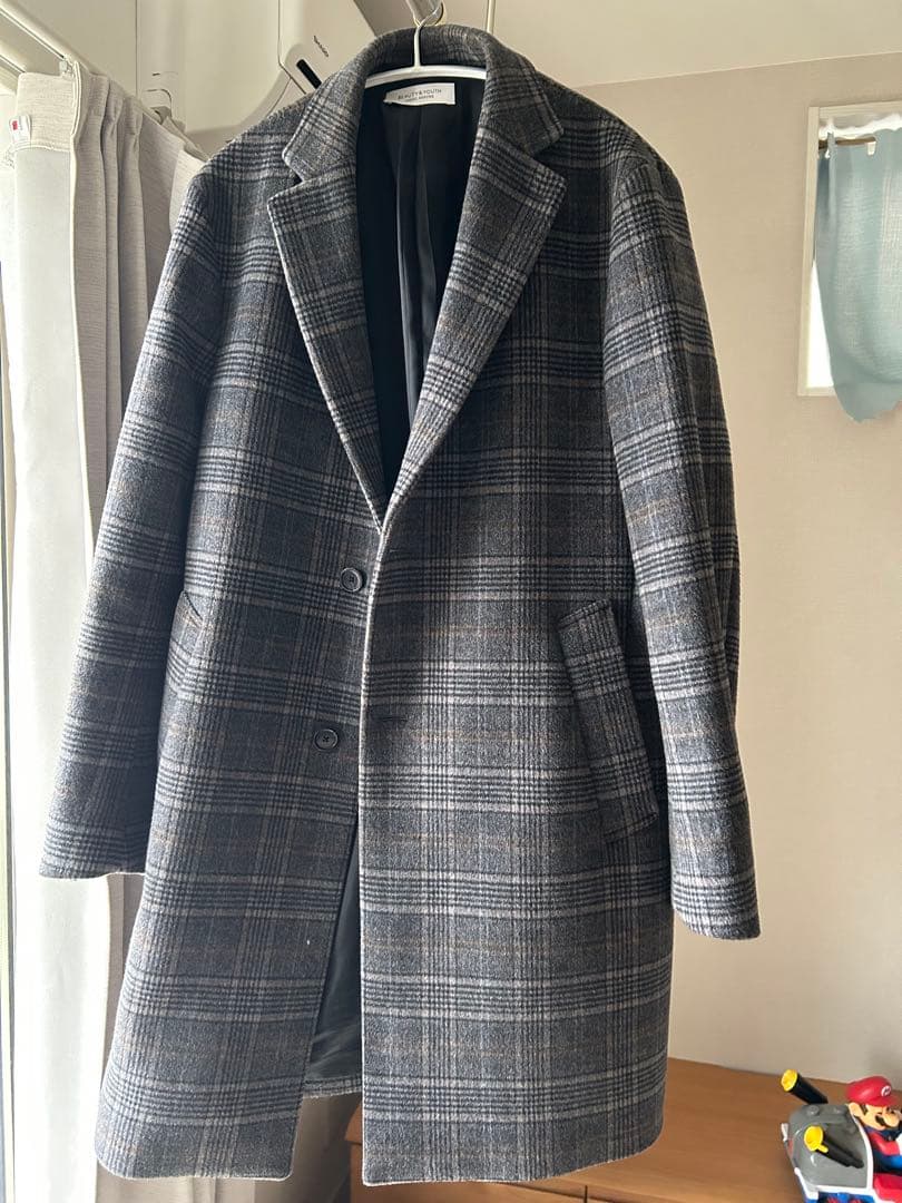 BEAUTY&YOUTH チェスターコート グレー系チェック